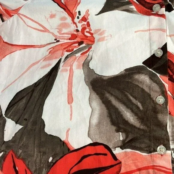 Chico's Blouse, 3/4 Sleeve Floral Button Up, Large - Picture 8 of 11